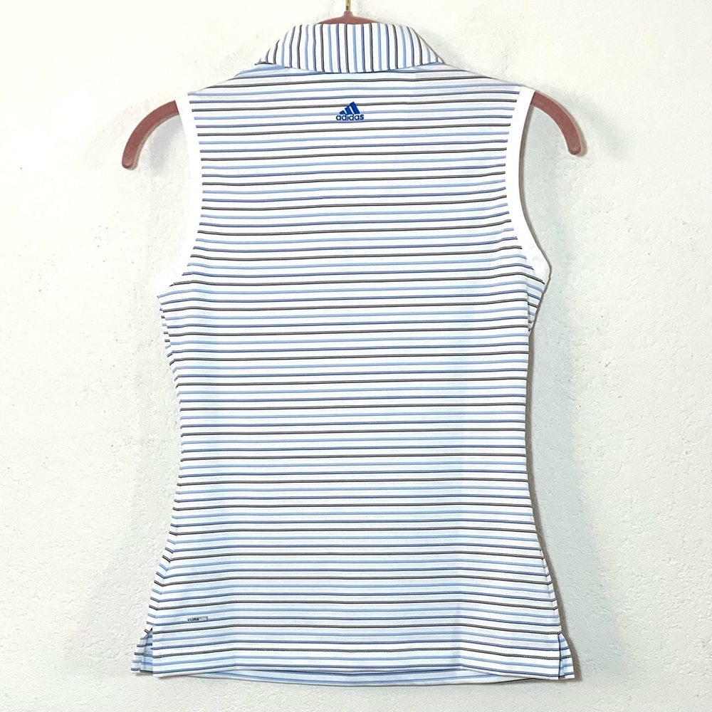 NEW Size XS Adidas National Asian Golf Association Sleeveless Striped Polo Shirt - Picture 2 of 11